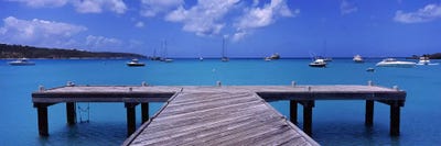 Seascape With Boats, Sandy Ground, Anguilla by Panoramic Images multi panel art