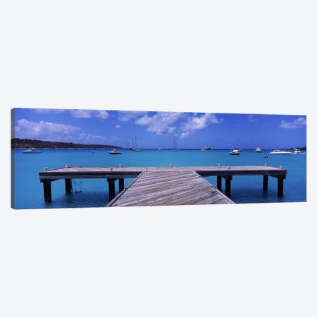 Seascape With Boats, Sandy Ground, Anguilla Canvas Print #PIM6942} by Panoramic Images Canvas Print