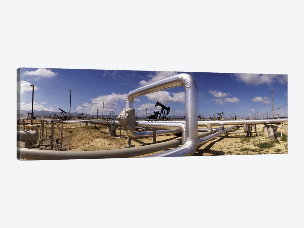 Oil Field Pipelines, Taft, Kern County, California, USA by Panoramic Images 1-piece Canvas Artwork