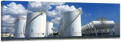 Storage tanks in a factory, Miami, Florida, USA #2 Canvas Art Print - Industrial Art
