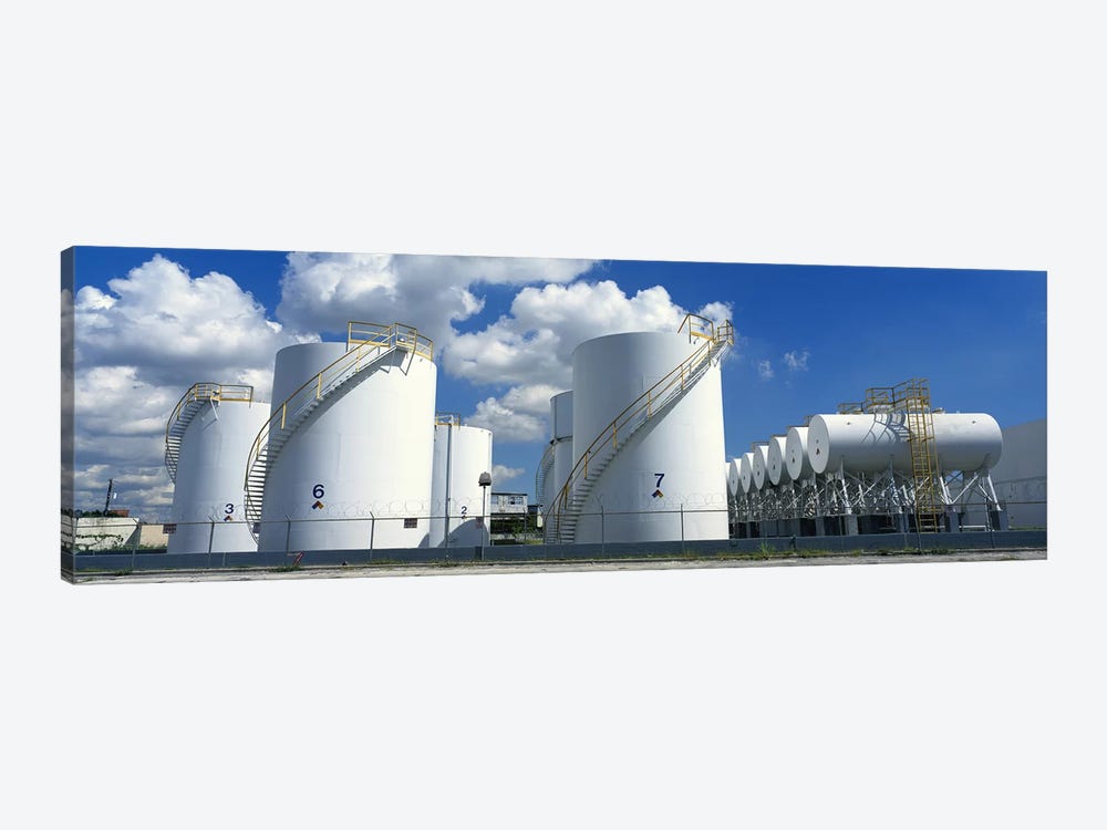 Storage tanks in a factory, Miami, Florida, USA #2 by Panoramic Images 1-piece Canvas Art Print