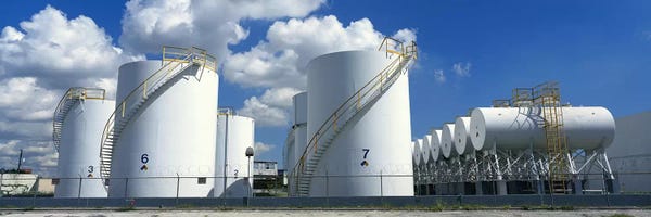Industrial: Storage tanks in a factory, Miami, Florida, USA #2 by Panoramic Images