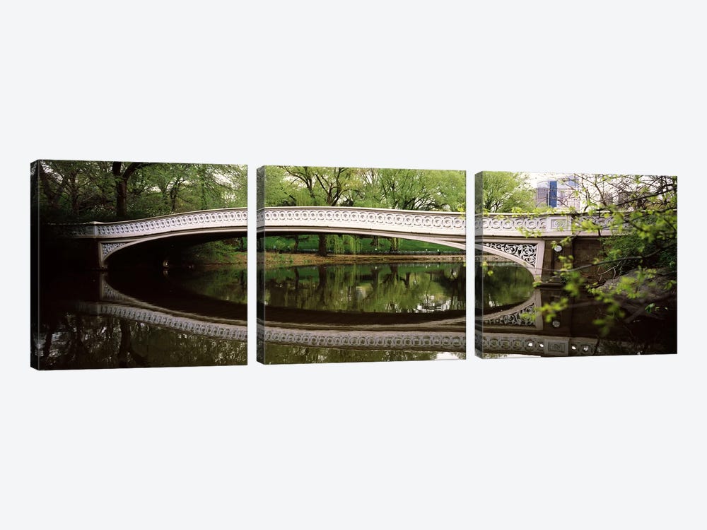 Arch bridge across a lake, Central Park, Manhattan, New York City, New York State, USA by Panoramic Images 3-piece Canvas Art Print