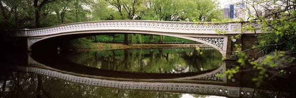 Manhattan: Arch bridge across a lake, Central Park, Manhattan, New York City, New York State, USA by Panoramic Images
