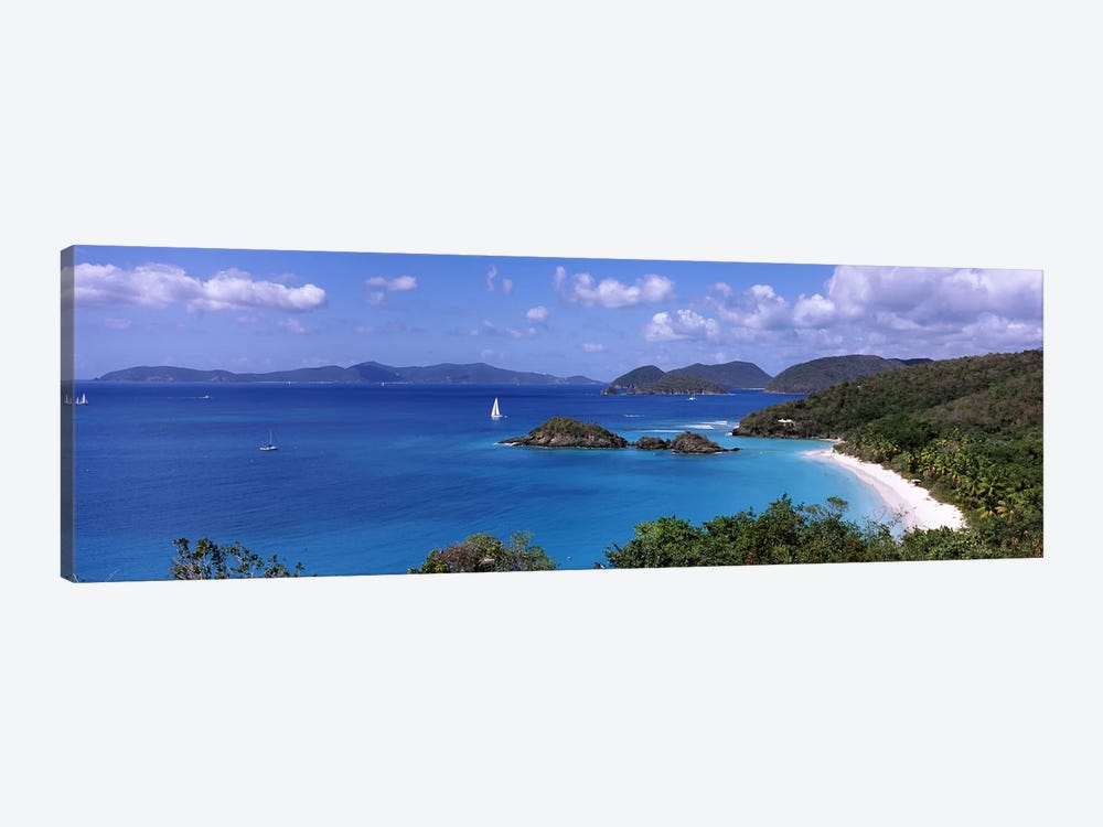 High-Angle View Of Trunk Bay, Virgin Islands National Park, St. John, United States Virgin Islands by Panoramic Images 1-piece Art Print