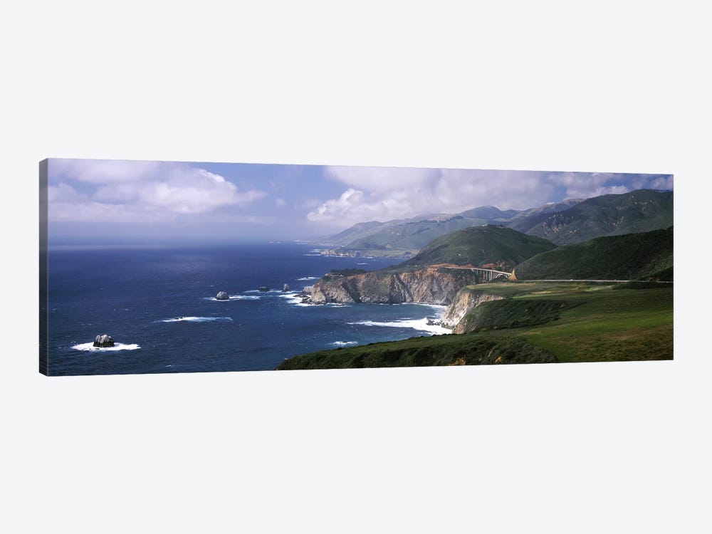 Coastal Landscape With A Distant View Of Bixby Creek Bridge, Big Sur, California, USA by Panoramic Images 1-piece Canvas Print