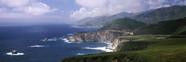 Big Sur: Coastal Landscape With A Distant View Of Bixby Creek Bridge, Big Sur, California, USA by Panoramic Images