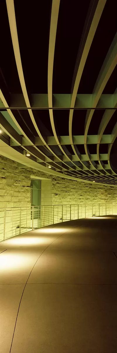 Walkway of a city hall, San Jose City Hall, San Jose, Santa Clara County, California, USA by Panoramic Images framed canvas print