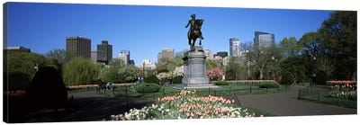 Statue in a garden, Paul Revere Statue, Boston Public Garden, Boston, Suffolk County, Massachusetts, USA Canvas Art Print - Boston Art