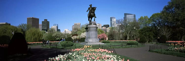 Statue in a garden, Paul Revere Statue, Boston Public Garden, Boston, Suffolk County, Massachusetts, USA