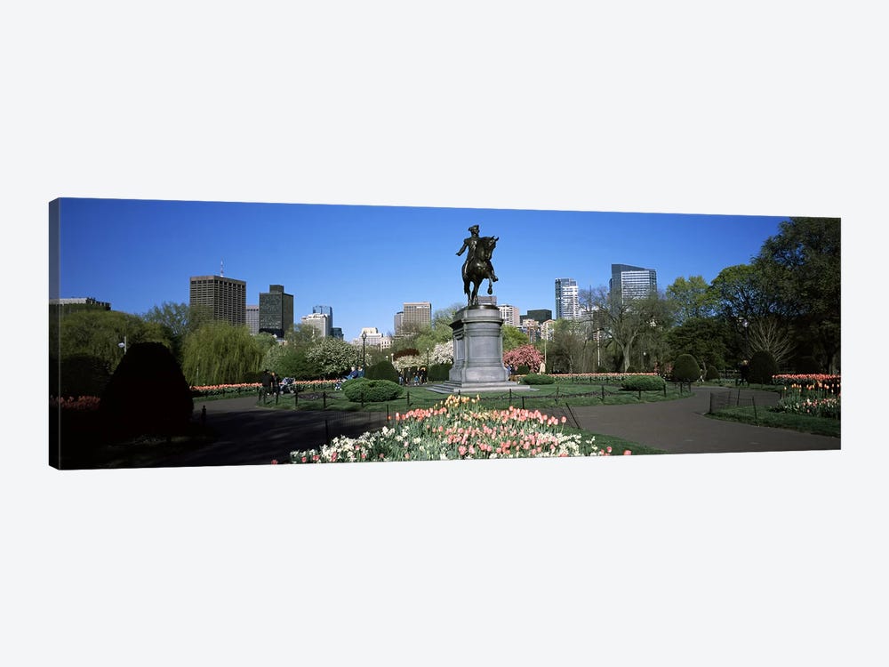 Statue in a garden, Paul Revere Statue, Boston Public Garden, Boston, Suffolk County, Massachusetts, USA by Panoramic Images 1-piece Canvas Artwork