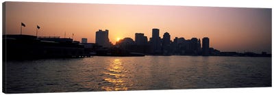 Buildings at the waterfront, Boston Harbor, Boston, Suffolk County, Massachusetts, USA Canvas Art Print - Boston Skylines