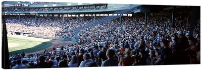 Spectators watching a baseball match in a stadium, Fenway Park, Boston, Suffolk County, Massachusetts, USA Canvas Art Print - Baseball Art