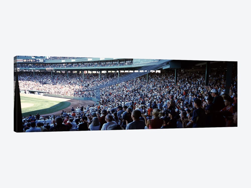 Spectators watching a baseball match in a stadium, Fenway Park, Boston, Suffolk County, Massachusetts, USA by Panoramic Images 1-piece Canvas Wall Art