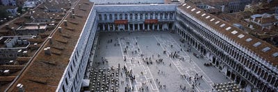 High angle view of a town square, St. Mark's Square, St Mark's Campanile, Venice, Veneto, Italy by Panoramic Images canvas print