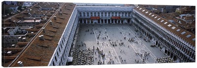 High angle view of a town square, St. Mark's Square, St Mark's Campanile, Venice, Veneto, Italy Canvas Art Print - Veneto Art