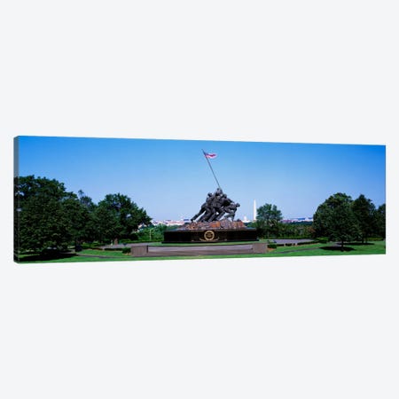 War memorial with Washington Monument in the backgroundIwo Jima Memorial, Arlington, Virginia, USA Canvas Print #PIM698} by Panoramic Images Canvas Art Print
