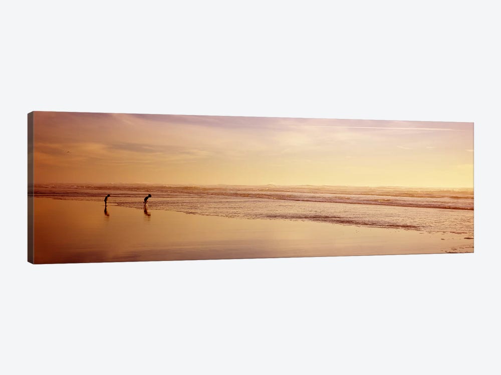 Two children playing on the beach, San Francisco, California, USA by Panoramic Images 1-piece Canvas Wall Art
