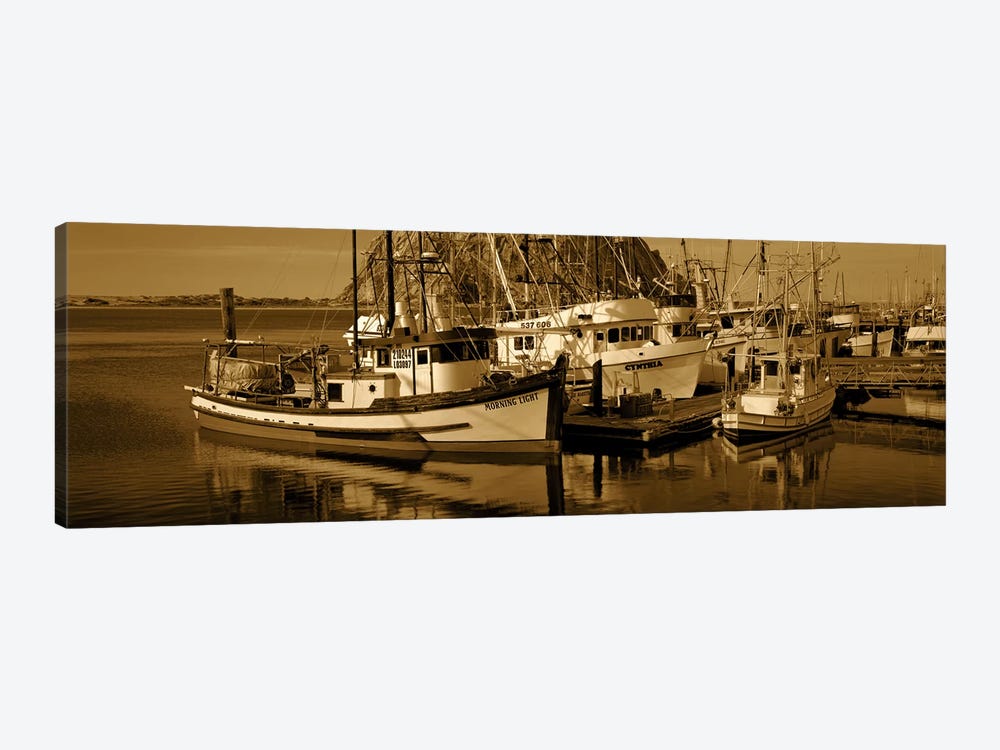 Fishing boats in the sea, Morro Bay, San Luis Obispo County, California, USA by Panoramic Images 1-piece Canvas Wall Art