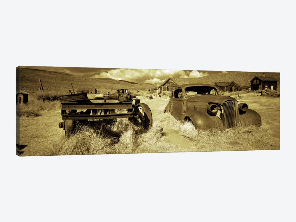 Abandoned car in a ghost townBodie Ghost Town, Mono County, California, USA by Panoramic Images 1-piece Canvas Wall Art