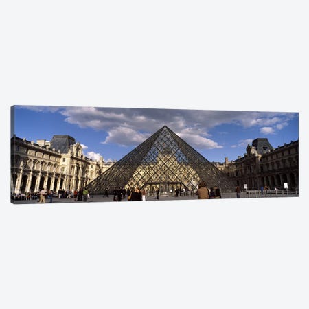 Pyramid in front of a building, Louvre Pyramid, Musee Du Louvre, Place du Carrousel, Paris, Ile-de-France, France Canvas Print #PIM7019} by Panoramic Images Canvas Art