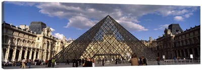 Pyramid in front of a building, Louvre Pyramid, Musee Du Louvre, Place du Carrousel, Paris, Ile-de-France, France Canvas Art Print - Pyramid Art