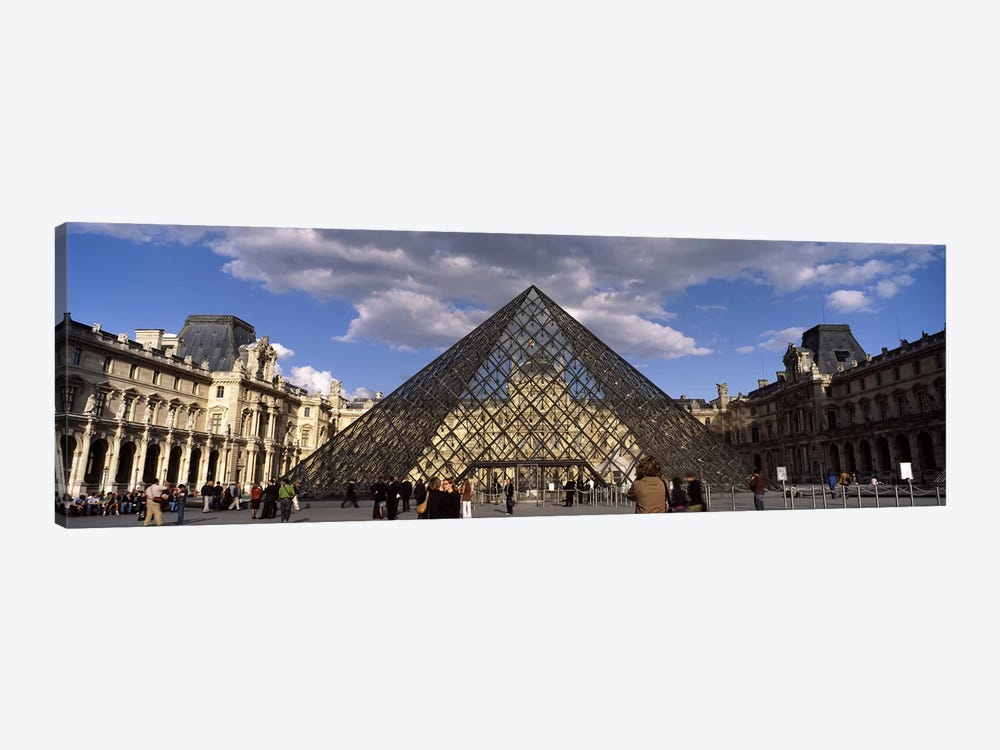 Pyramid in front of a building, Louvre Pyramid, Musee Du Louvre, Place du Carrousel, Paris, Ile-de-France, France by Panoramic Images 1-piece Canvas Artwork