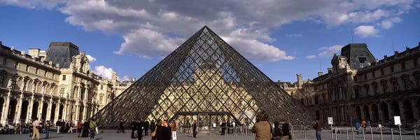 The Louvre Museum: Pyramid in front of a building, Louvre Pyramid, Musee Du Louvre, Place du Carrousel, Paris, Ile-de-France, France by Panoramic Images