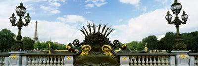 Bridge with a tower in the background, Pont Alexandre III, Eiffel Tower, Paris, Ile-de-France, France by Panoramic Images canvas print