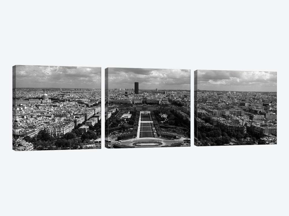 Aerial view of a city, Eiffel Tower, Paris, Ile-de-France, France by Panoramic Images 3-piece Canvas Art