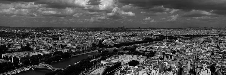 Aerial view of a river passing through a city, Seine River, Paris, Ile-de-France, France