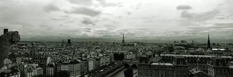 Aerial view of a river passing through a city from Notre Dame de Paris, Seine River, Paris, Ile-de-France, France by Panoramic Images wall art