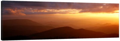 MountainsSunset, Blue Ridge Parkway, Great Smoky Mountains, North Carolina, USA Canvas Art Print - Mountain Sunrise & Sunset Art