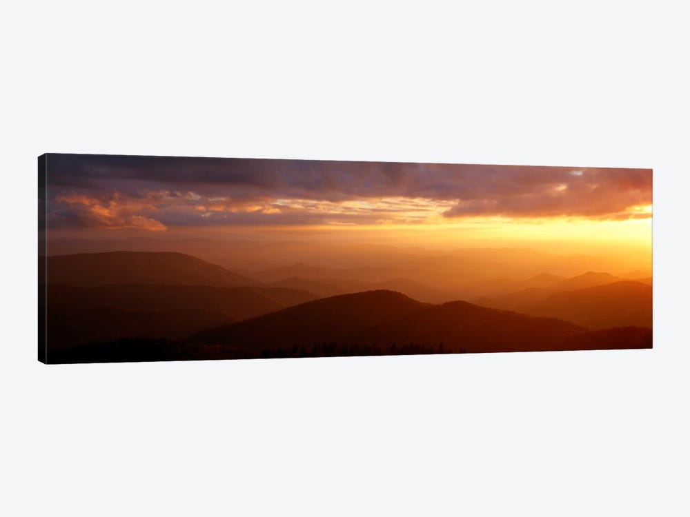 MountainsSunset, Blue Ridge Parkway, Great Smoky Mountains, North Carolina, USA by Panoramic Images 1-piece Art Print