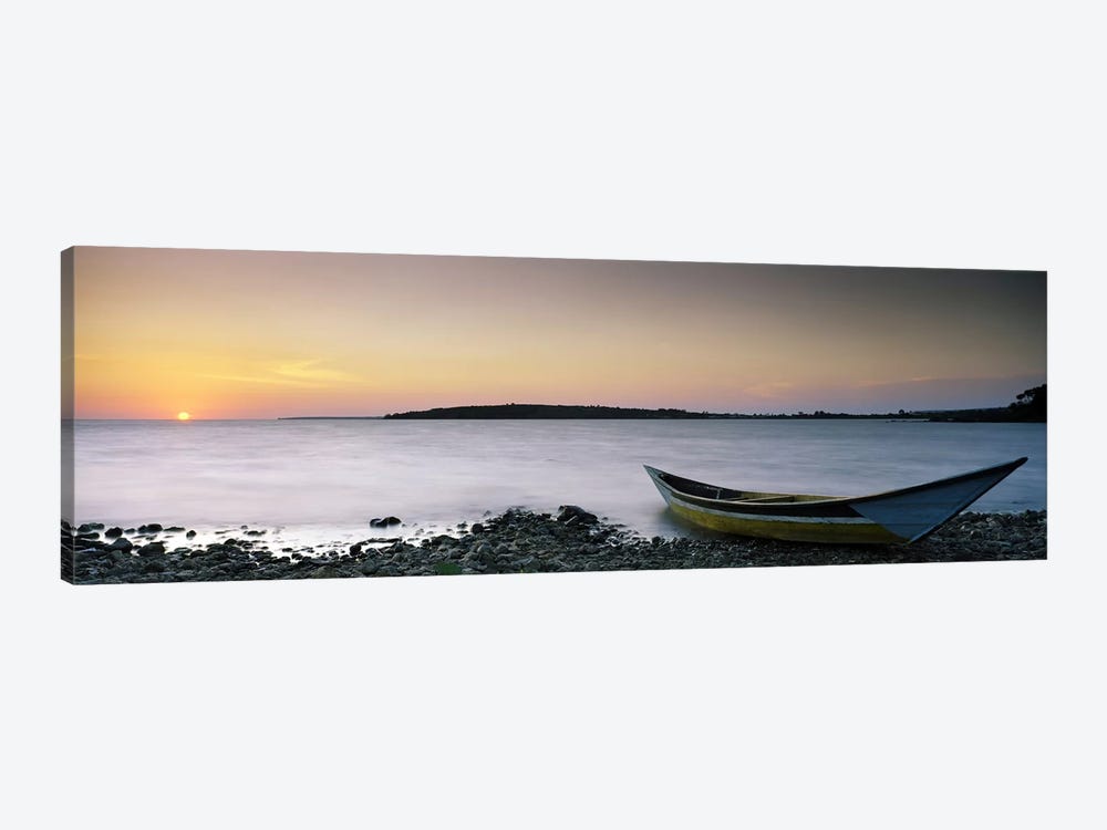 Boat at the lakeside, Lake Victoria, Great Rift Valley, Kenya by Panoramic Images 1-piece Canvas Wall Art