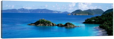 US Virgin Islands, St. John, Trunk Bay, Rock formation in the sea Canvas Art Print - Caribbean Art