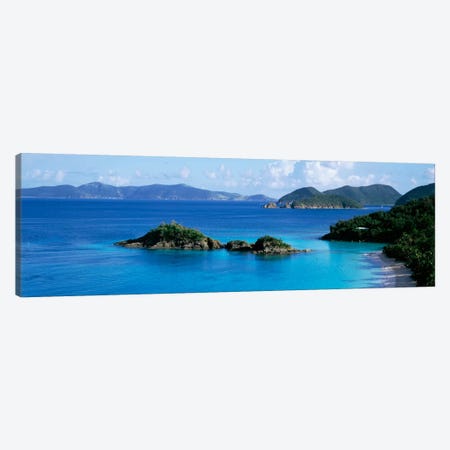 US Virgin Islands, St. John, Trunk Bay, Rock formation in the sea Canvas Print #PIM706} by Panoramic Images Canvas Wall Art