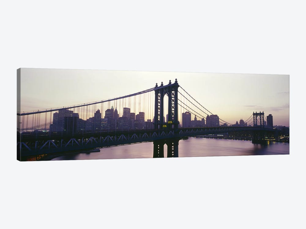 Bridge across a river, Manhattan Bridge, East River, Manhattan, New York City, New York State, USA by Panoramic Images 1-piece Art Print