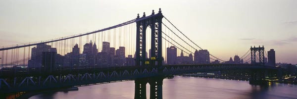 New York City Skylines: Bridge across a river, Manhattan Bridge, East River, Manhattan, New York City, New York State, USA by Panoramic Images