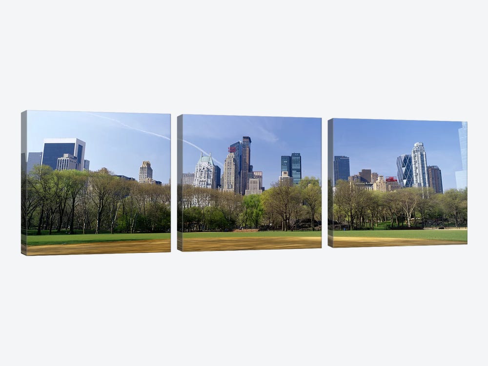 High-Angle View Of Architecture Along Central Park South, Midtown, Manhattan, New York City, New York, USA by Panoramic Images 3-piece Canvas Artwork
