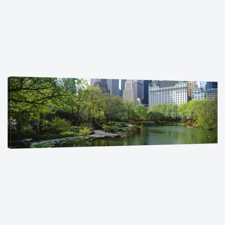 Pond in a park, Central Park South, Central Park, Manhattan, New York City, New York State, USA Canvas Print #PIM7102} by Panoramic Images Canvas Artwork