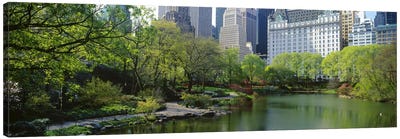 Pond in a park, Central Park South, Central Park, Manhattan, New York City, New York State, USA Canvas Art Print - Central Park