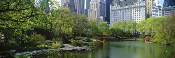 Manhattan: Pond in a park, Central Park South, Central Park, Manhattan, New York City, New York State, USA by Panoramic Images