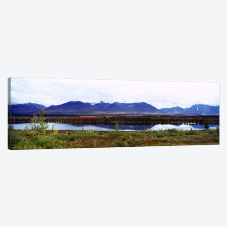 Lake with a mountain range in the background, Mt McKinley, Denali National Park, Anchorage, Alaska, USA Canvas Print #PIM7110} by Panoramic Images Art Print