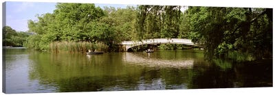 Bridge across a lake, Central Park, Manhattan, New York City, New York State, USA Canvas Art Print - River, Creek & Stream Art