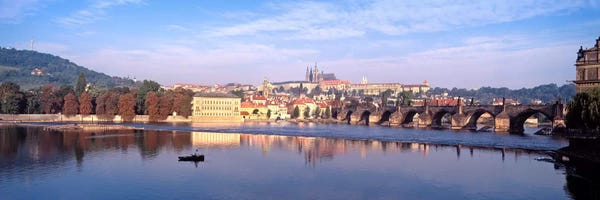 Czech Republic: Arch bridge across a river, Charles Bridge, Hradcany Castle, St. Vitus Cathedral, Prague, Czech Republic #2 by Panoramic Images