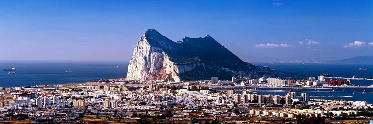 Rock Of Gibraltar With La Linea de la Concepcion In The Foreground, Iberian Peninsula