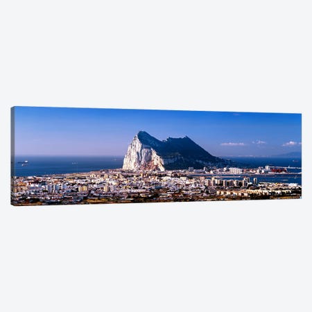 Rock Of Gibraltar With La Linea de la Concepcion In The Foreground, Iberian Peninsula Canvas Print #PIM7117} by Panoramic Images Canvas Artwork