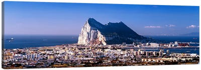 Rock Of Gibraltar With La Linea de la Concepcion In The Foreground, Iberian Peninsula Canvas Art Print - Natural Wonders