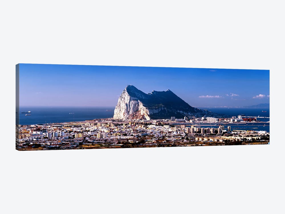 Rock Of Gibraltar With La Linea de la Concepcion In The Foreground, Iberian Peninsula by Panoramic Images 1-piece Canvas Print